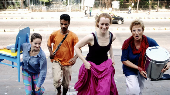 ConCom City Walks Mumbai 2010 - Judith Hirsch, Robindro Nikolic, Julia Schwarzbach, Helmi Vent. Photo: Abhishek K. Mehan